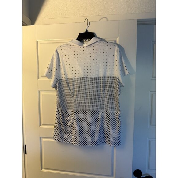 Nike Golf Dri-Fit Polka Dot Polo Lightweight White Black Pink Activewear… - Picture 6 of 7